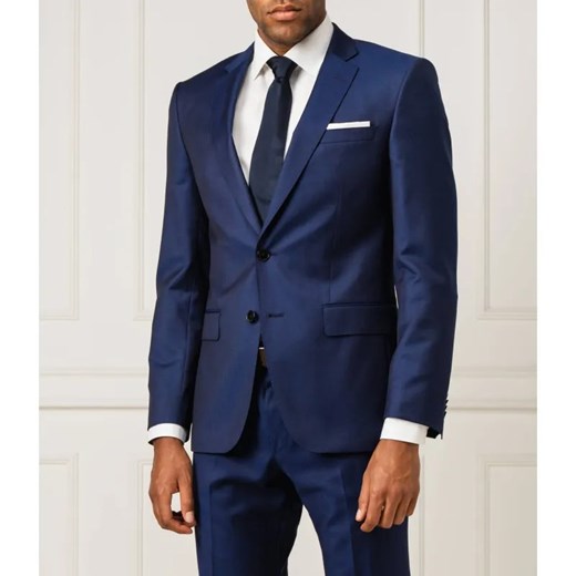 BOSS BLACK Wełniana marynarka z poszetką Huge 6 | Slim Fit ze sklepu Gomez Fashion Store w kategorii Marynarki męskie - zdjęcie 184942123