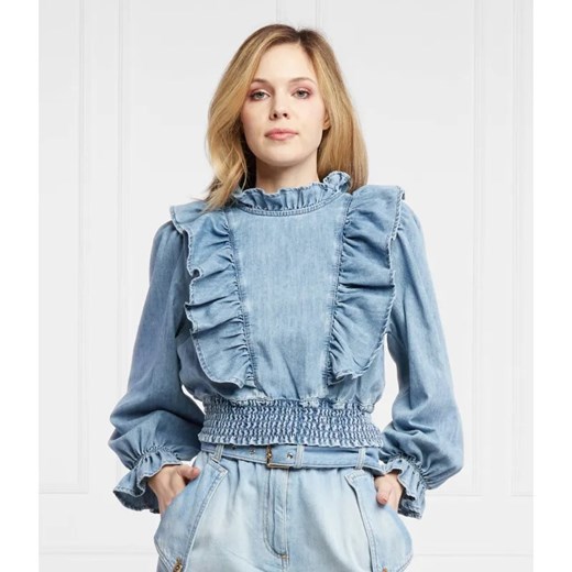 Pinko Bluzka TURBATA | Cropped Fit | denim ze sklepu Gomez Fashion Store w kategorii Bluzki damskie - zdjęcie 184942563