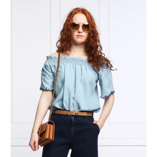 Pinko Bluzka INTUITIVA | Relaxed fit | denim ze sklepu Gomez Fashion Store w kategorii Bluzki damskie - zdjęcie 184943043