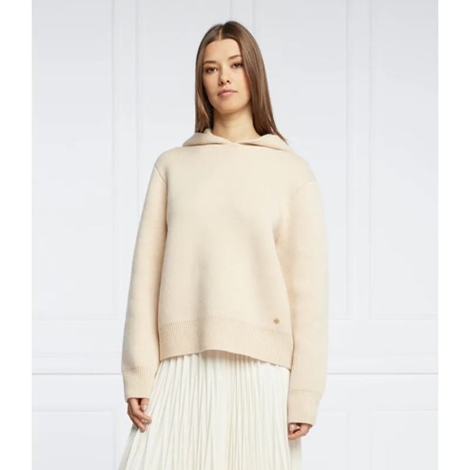 TORY BURCH Wełniana bluza | Regular Fit | z dodatkiem kaszmiru ze sklepu Gomez Fashion Store w kategorii Bluzy damskie - zdjęcie 184943223