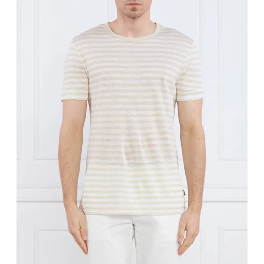BOSS BLACK Lniany t-shirt Tiburt 350 | Regular Fit ze sklepu Gomez Fashion Store w kategorii T-shirty męskie - zdjęcie 184943713