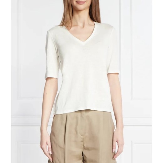 Weekend MaxMara Lniany t-shirt BRUNATE | Regular Fit ze sklepu Gomez Fashion Store w kategorii Bluzki damskie - zdjęcie 184944300