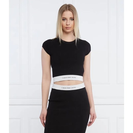 Calvin Klein Jeans T-shirt | Slim Fit ze sklepu Gomez Fashion Store w kategorii Bluzki damskie - zdjęcie 184944913