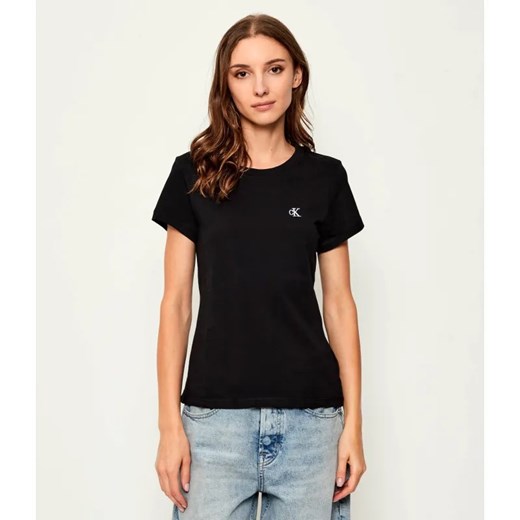 Calvin Klein Jeans T-shirt | Slim Fit ze sklepu Gomez Fashion Store w kategorii Bluzki damskie - zdjęcie 184945274