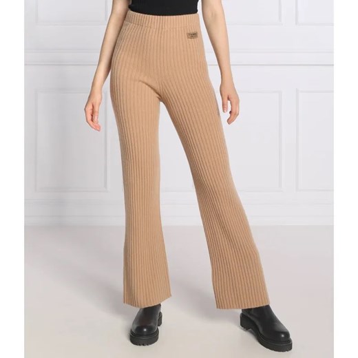 TWINSET Wełniane spodnie dzianinowe | Relaxed fit | z dodatkiem kaszmiru ze sklepu Gomez Fashion Store w kategorii Spodnie damskie - zdjęcie 184947593