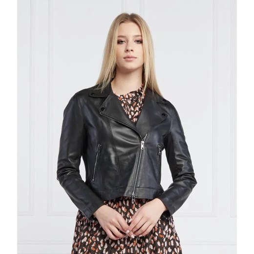 Marc Cain Skórzana kurtka | Slim Fit ze sklepu Gomez Fashion Store w kategorii Kurtki damskie - zdjęcie 184948050