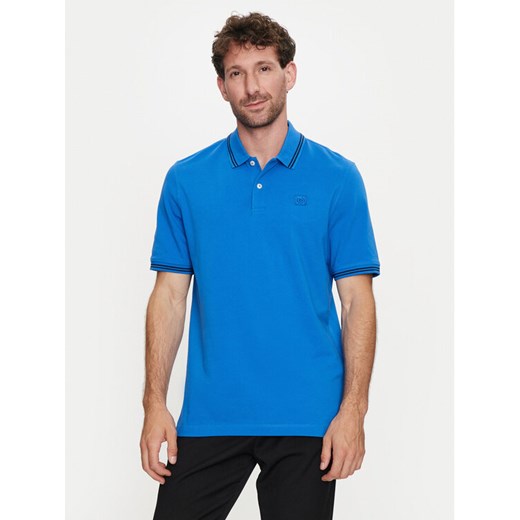 Bugatti Polo 8150 55001A Niebieski Slim Fit ze sklepu MODIVO w kategorii T-shirty męskie - zdjęcie 184949840
