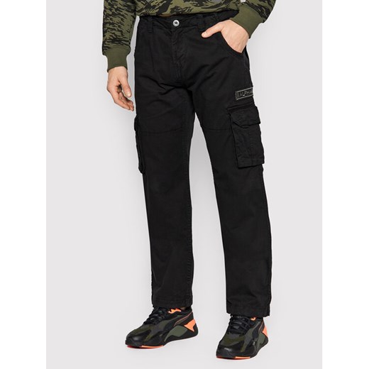 Alpha Industries Spodnie materiałowe Jet 101212 Czarny Straight Fit ze sklepu MODIVO w kategorii Spodnie męskie - zdjęcie 184949964