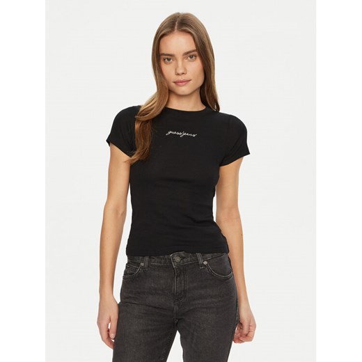 Guess Jeans T-Shirt W5RI57 KA0H1 Czarny Slim Fit ze sklepu MODIVO w kategorii Bluzki damskie - zdjęcie 184950174
