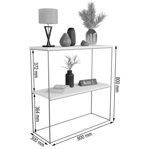 Nowoczesna konsola pod lustro dąb lancelot + czarny - Rage 4X Elior One Size Edinos.pl