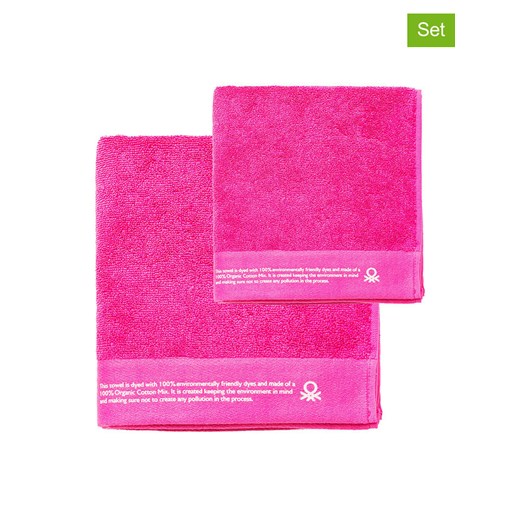 Benetton 2-częściowy zestaw ręczników w kolorze różowym ze sklepu Limango Polska w kategorii Ręczniki - zdjęcie 184955443