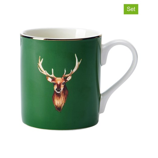 Mikasa Kubki (2 szt.) &quot;Stag&quot; w kolorze zielono-jasnobrązowym - 280 ml ze sklepu Limango Polska w kategorii Naczynia - zdjęcie 184955682
