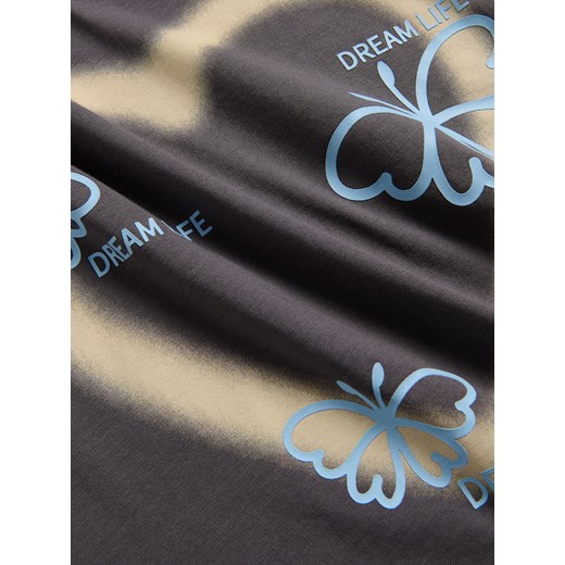 Reserved - Luźny t-shirt z nadrukiem - ciemnoszary Reserved 134/140 (8-9 lat) Reserved