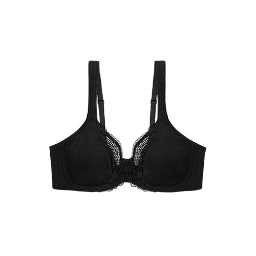Triumph biustonosz miękki z fiszbinami Modern Lace+Cotton 10207538-0004, Kolor czarny, Rozmiar 90C, Triumph ze sklepu Intymna w kategorii Biustonosze - zdjęcie 184958671