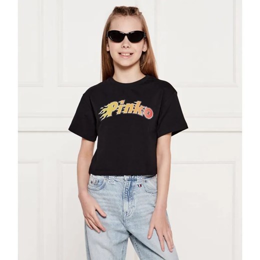 Pinko UP T-shirt | Cropped Fit ze sklepu Gomez Fashion Store w kategorii Bluzki dziewczęce - zdjęcie 184959750