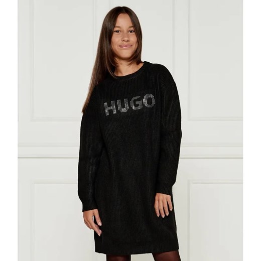 HUGO KIDS Sukienka | z dodatkiem wełny ze sklepu Gomez Fashion Store w kategorii Sukienki dziewczęce - zdjęcie 184960150
