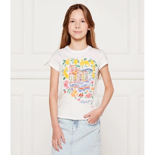 POLO RALPH LAUREN T-shirt | Regular Fit ze sklepu Gomez Fashion Store w kategorii Bluzki dziewczęce - zdjęcie 184960294