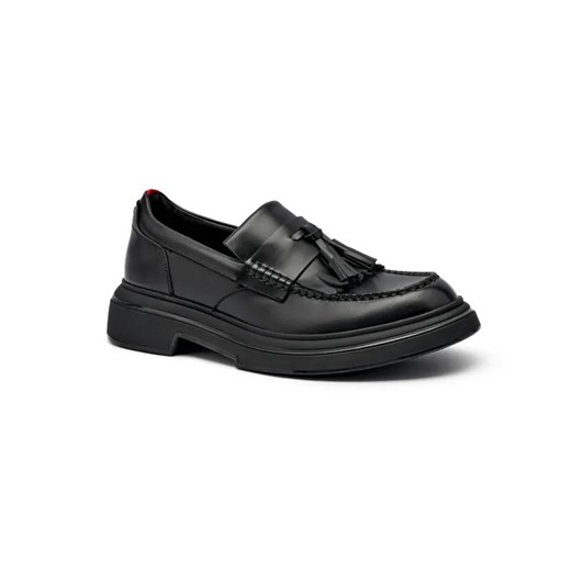 HUGO Mokasyny Rikky_Mocc | z dodatkiem skóry ze sklepu Gomez Fashion Store w kategorii Mokasyny męskie - zdjęcie 184961821