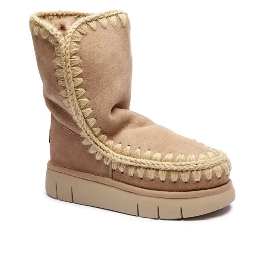 MOU Skórzane śniegowce Eskimo 24 Bounce Maxi Stitching | z dodatkiem wełny ze sklepu Gomez Fashion Store w kategorii Śniegowce damskie - zdjęcie 184962864