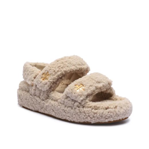 TORY BURCH Sandały KIRA SHEARLING | z dodatkiem skóry ze sklepu Gomez Fashion Store w kategorii Sandały damskie - zdjęcie 184962941