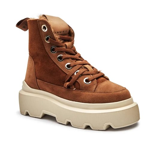 INUIKII Skórzane botki na platformie MATILDA SHEARLING ze sklepu Gomez Fashion Store w kategorii Botki - zdjęcie 184963321