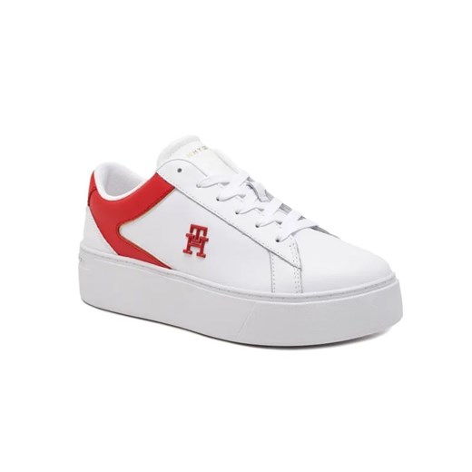 Tommy Hilfiger Skórzane sneakersy TH PLATFORM COURT ze sklepu Gomez Fashion Store w kategorii Buty sportowe damskie - zdjęcie 184964790