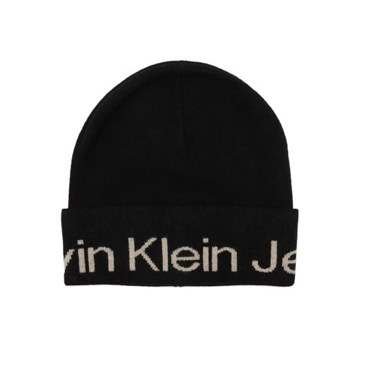 Calvin Klein Jeans Czapka | z dodatkiem wełny i kaszmiru ze sklepu Gomez Fashion Store w kategorii Czapki zimowe damskie - zdjęcie 184965944