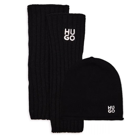 HUGO Czapka + rękawiczki Sylan | z dodatkiem wełny i kaszmiru ze sklepu Gomez Fashion Store w kategorii Czapki zimowe damskie - zdjęcie 184965984