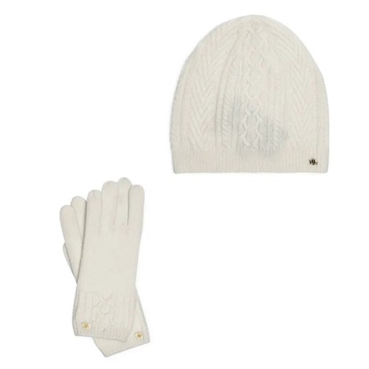 LAUREN RALPH LAUREN Wełniana czapka + rękawiczki | z dodatkiem kaszmiru ze sklepu Gomez Fashion Store w kategorii Komplety czapka i szalik damskie - zdjęcie 184966774