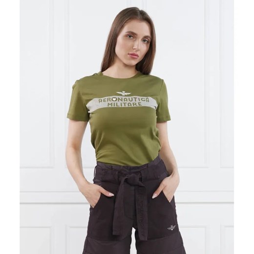 Aeronautica Militare T-shirt | Slim Fit ze sklepu Gomez Fashion Store w kategorii Bluzki damskie - zdjęcie 184968842