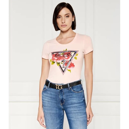 GUESS T-shirt ROSES | Regular Fit ze sklepu Gomez Fashion Store w kategorii Bluzki damskie - zdjęcie 184970432