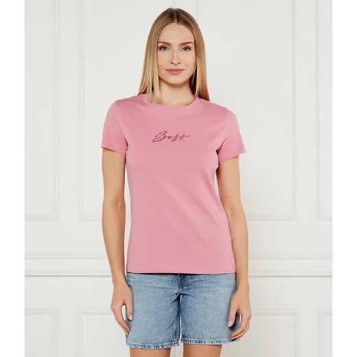 BOSS ORANGE T-shirt C_Esogo_2_MA_crystal | Regular Fit ze sklepu Gomez Fashion Store w kategorii Bluzki damskie - zdjęcie 184970474