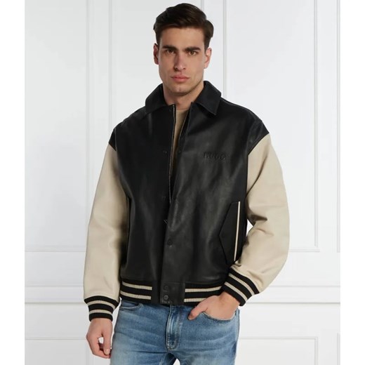 HUGO Skórzana kurtka bomber                                                                                    Lugos | Regular Fit ze sklepu Gomez Fashion Store w kategorii Kurtki męskie - zdjęcie 184970543