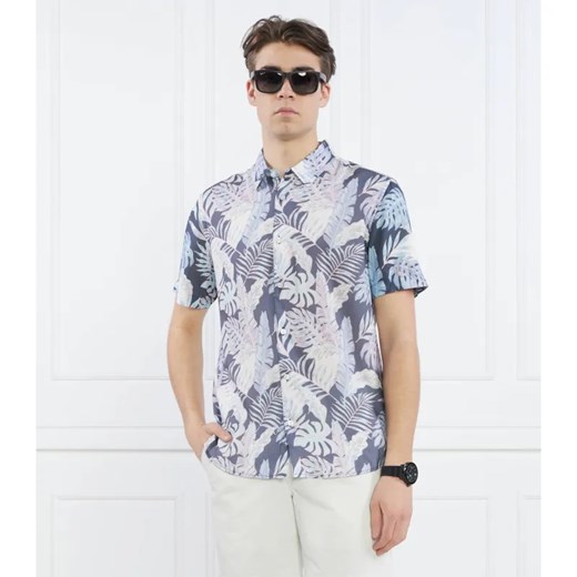 GUESS Koszula SS ECO RAYON INDGO T | Slim Fit ze sklepu Gomez Fashion Store w kategorii Koszule męskie - zdjęcie 184971114