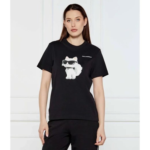 Karl Lagerfeld T-shirt IKON AQUARELLE | Regular Fit ze sklepu Gomez Fashion Store w kategorii Bluzki damskie - zdjęcie 184971933