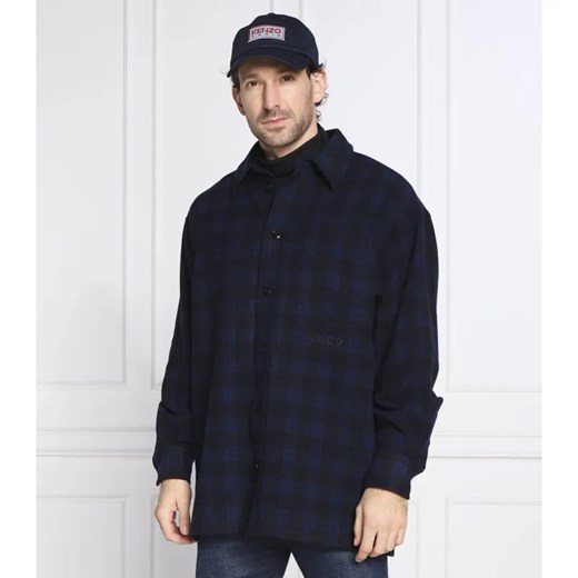 Kenzo Wełniana koszula | Oversize fit ze sklepu Gomez Fashion Store w kategorii Koszule męskie - zdjęcie 184972852