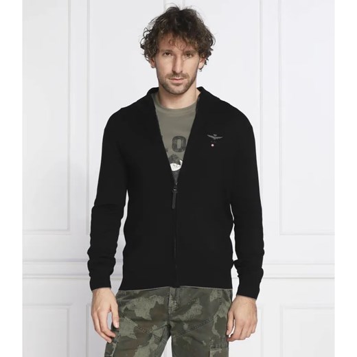 Aeronautica Militare Wełniany kardigan | Regular Fit ze sklepu Gomez Fashion Store w kategorii Swetry męskie - zdjęcie 184973483