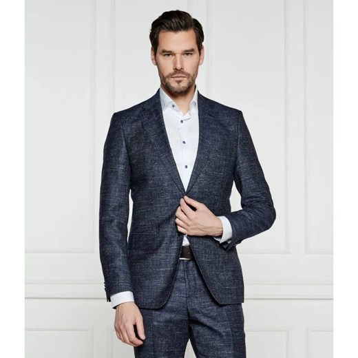 BOSS BLACK Wełniana marynarka H-Hutson-251 | Slim Fit | z dodatkiem lnu ze sklepu Gomez Fashion Store w kategorii Marynarki męskie - zdjęcie 184975824