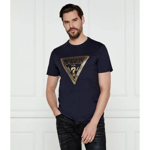 GUESS T-shirt CHAIN TRI LOG | Regular Fit ze sklepu Gomez Fashion Store w kategorii T-shirty męskie - zdjęcie 184976691