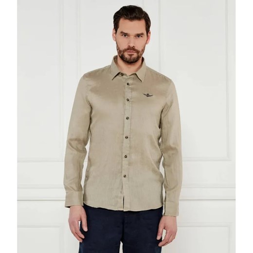 Aeronautica Militare Lniana koszula | Regular Fit ze sklepu Gomez Fashion Store w kategorii Koszule męskie - zdjęcie 184976834