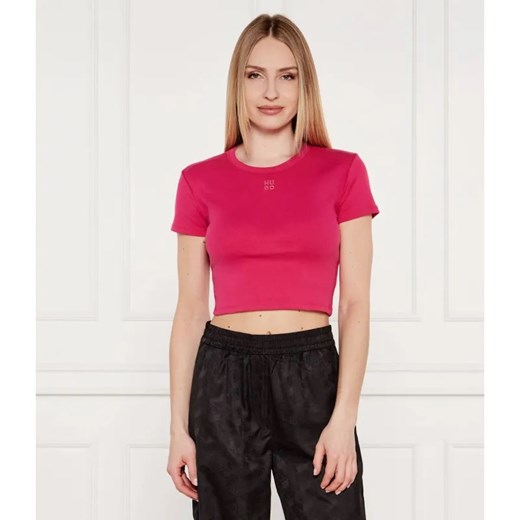 HUGO T-shirt Delanor | Cropped Fit ze sklepu Gomez Fashion Store w kategorii Bluzki damskie - zdjęcie 184976923