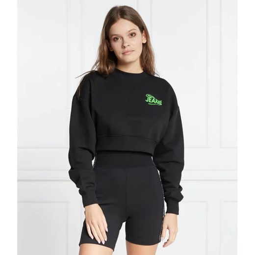 Calvin Klein Jeans Bluza MOTION LOGO | Cropped Fit ze sklepu Gomez Fashion Store w kategorii Bluzy damskie - zdjęcie 184978083