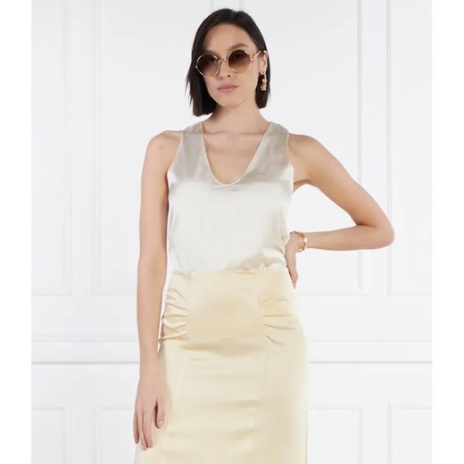 Patrizia Pepe Satynowy top | Regular Fit ze sklepu Gomez Fashion Store w kategorii Bluzki damskie - zdjęcie 184978161