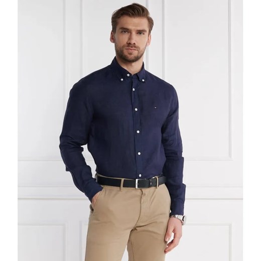 Tommy Hilfiger Lniana koszula PIGMENT DYED | Regular Fit ze sklepu Gomez Fashion Store w kategorii Koszule męskie - zdjęcie 184978172