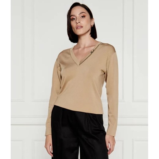 Karl Lagerfeld Sweter | Straight fit | z dodatkiem jedwabiu ze sklepu Gomez Fashion Store w kategorii Swetry damskie - zdjęcie 184979201