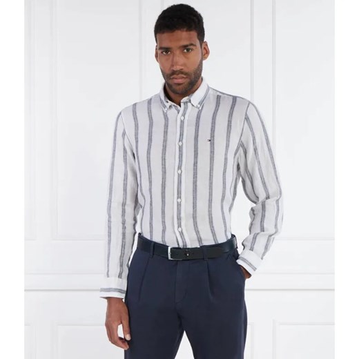 Tommy Hilfiger Lniana koszula TRIPLE STRIPE | Regular Fit ze sklepu Gomez Fashion Store w kategorii Koszule męskie - zdjęcie 184979313