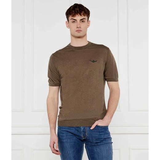 Aeronautica Militare Lniany sweter | Regular Fit ze sklepu Gomez Fashion Store w kategorii Swetry męskie - zdjęcie 184979352