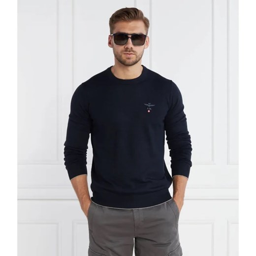 Aeronautica Militare Wełniany sweter | Regular Fit ze sklepu Gomez Fashion Store w kategorii Swetry męskie - zdjęcie 184979673