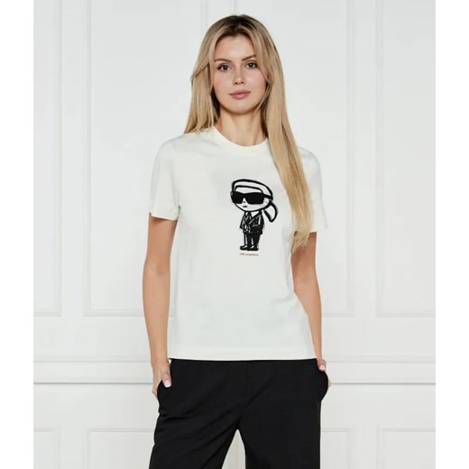 Karl Lagerfeld T-shirt IKON SKETCH | Regular Fit ze sklepu Gomez Fashion Store w kategorii Bluzki damskie - zdjęcie 184980391