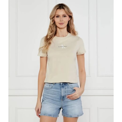 Calvin Klein Jeans T-shirt BABY | Slim Fit ze sklepu Gomez Fashion Store w kategorii Bluzki damskie - zdjęcie 184980843
